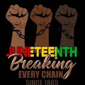 Breaking every chain Juneteenth , Black history, Dtf iron on transfer for t-shirt sweater jackets