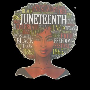 Lady afro Juneteenth DTF iron on transfer for t-shirt sweater jackets