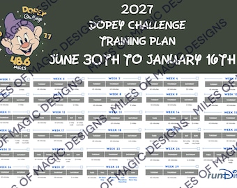 2027 runDisney Marathon Weekend Dopey Challenge Training Poster- INSTANT DOWNLOAD