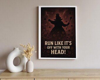 Villian Runnning Motivational Poster- Queen of Hearts (INSTANT DOWNLOAD) PDF