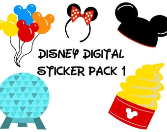 Disney Digital Stickers Pack 1 PNG Instant Download
