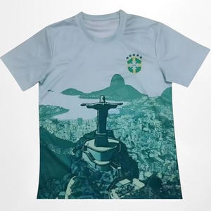 Brazil jersey - Jesus Brazil jersey - Corcovado Brazil jersey - Green Brazil jersey - Brazil concept jersey - Gift for him - football fan