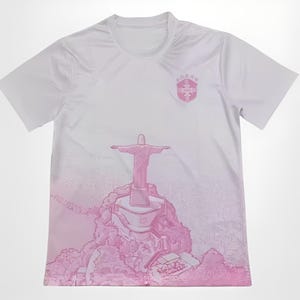 Brazil jersey - Jesus Brazil jersey - Corcovado Brazil jersey - Pink Brazil jersey - Brazil concept jersey - Gift for him - football fan