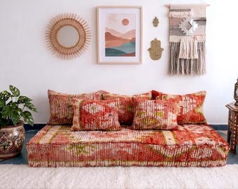 Moroccan floor sofa handmade floor cushions boho floor couch Arabic majlis seating sofa bed meditation lounge set | Covers Only