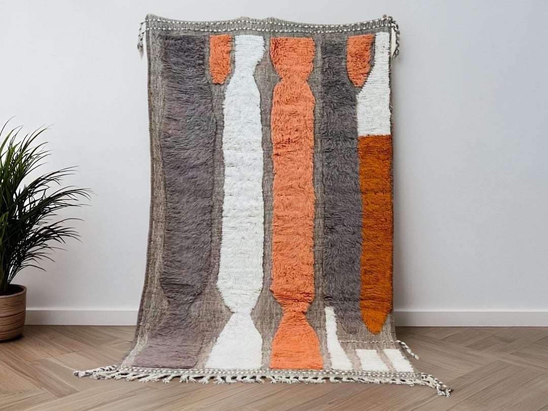 Textured Handwoven Moroccan Wool Rug – Amazigh High-pile Berber ...