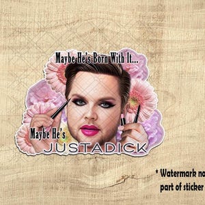 JD “Maybe He’s Just a Dick” parody sticker. Full face, no backbone.