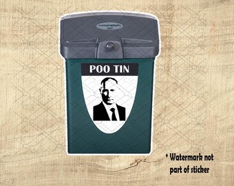 Putin "POO-TIN" Sticker, Waterproof Matte Vinyl Decal