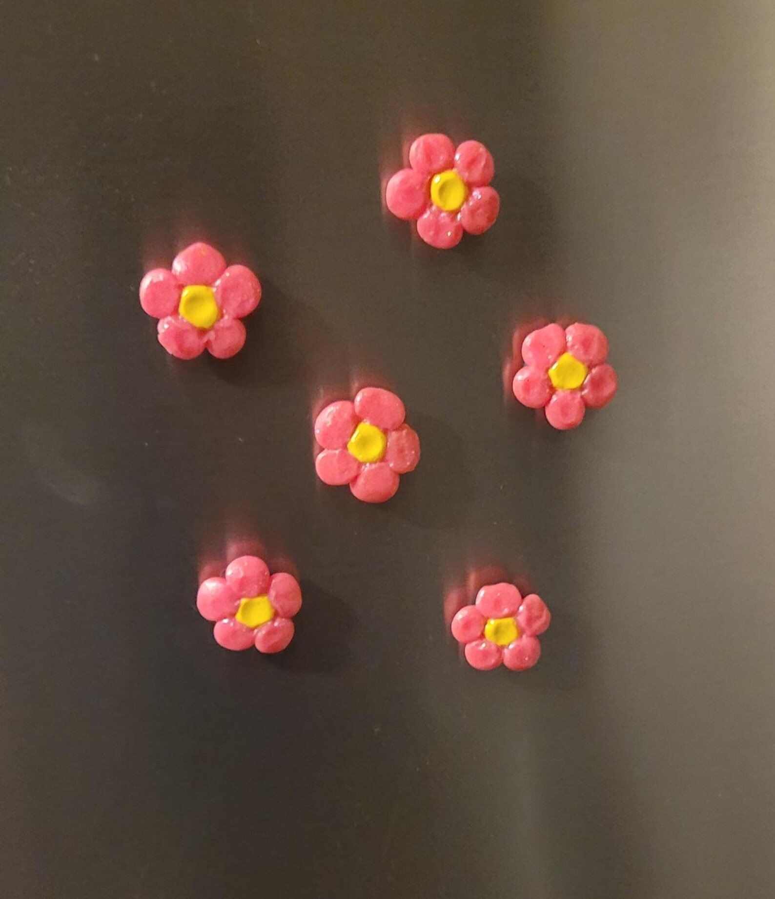 Handmade Polymer Clay Flower Magnets - Cute Home/office Decor, Set of 6 ...
