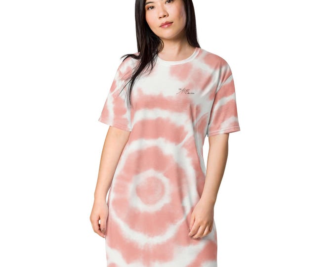 The Mother Collection T-shirt Dress| Pink and White Tie Dye