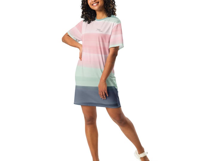 The Mother Collection T-shirt Dress| Pink and Blue