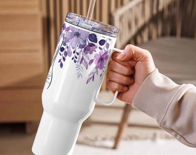 The Mother Collection Travel Mug| Purple Bloom| Pregnant/Expecting Mother