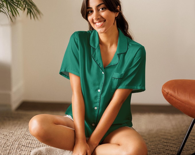 The Mother Collection| Green Short Sleeve Pajama Top