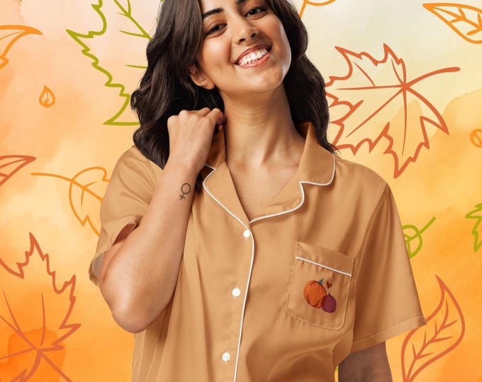 Mother Collection| Women’s Short Sleeve Pajama Top| Sweet Pumpkin