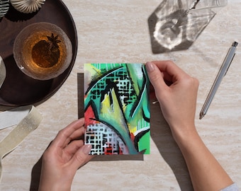 Urban Graffiti Art Greeting Card: Modern Expressionist Brushstrokes (Digital Download 4x6 & 5x7in Vertical/Horizontal)