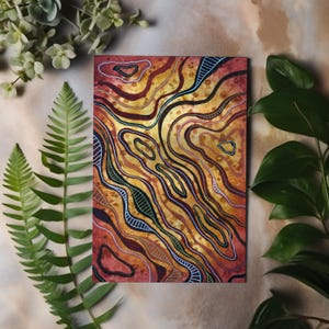 Abstrakte Kunst in Erdtönen Organische Linien und Kaffee inspirierte Konturen Ungerahmt Leinwand-Wandkunst