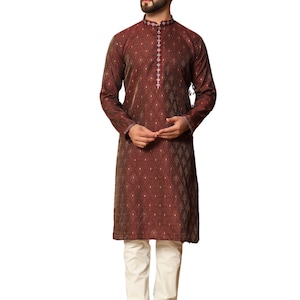 Men&#39;s Kurta Pajama Set Indian Traditional Party Wear Outfit