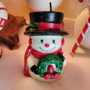 Gurley Snowman Candle / Mid Century Christmas Candle Snowman
