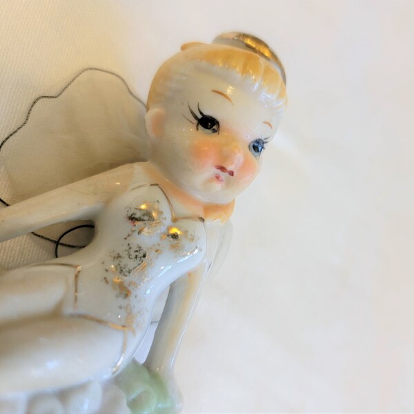 Vintage Fairy Pixie Figurine Tulle Wings