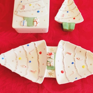 Vintage Christmas Napco  Christmas  Serving Platters &  Candy Dish Rare
