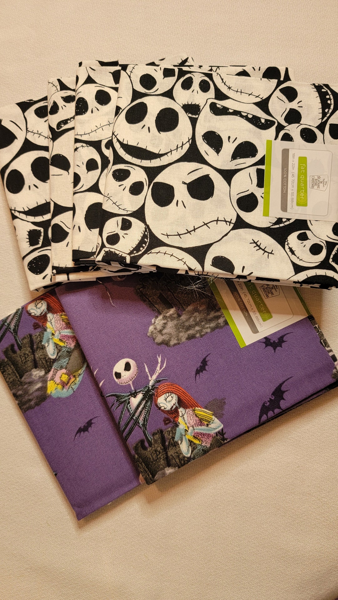 DISNEY Nightmare Before Christmas Fat Quarter Lot 6 Fat Etsy