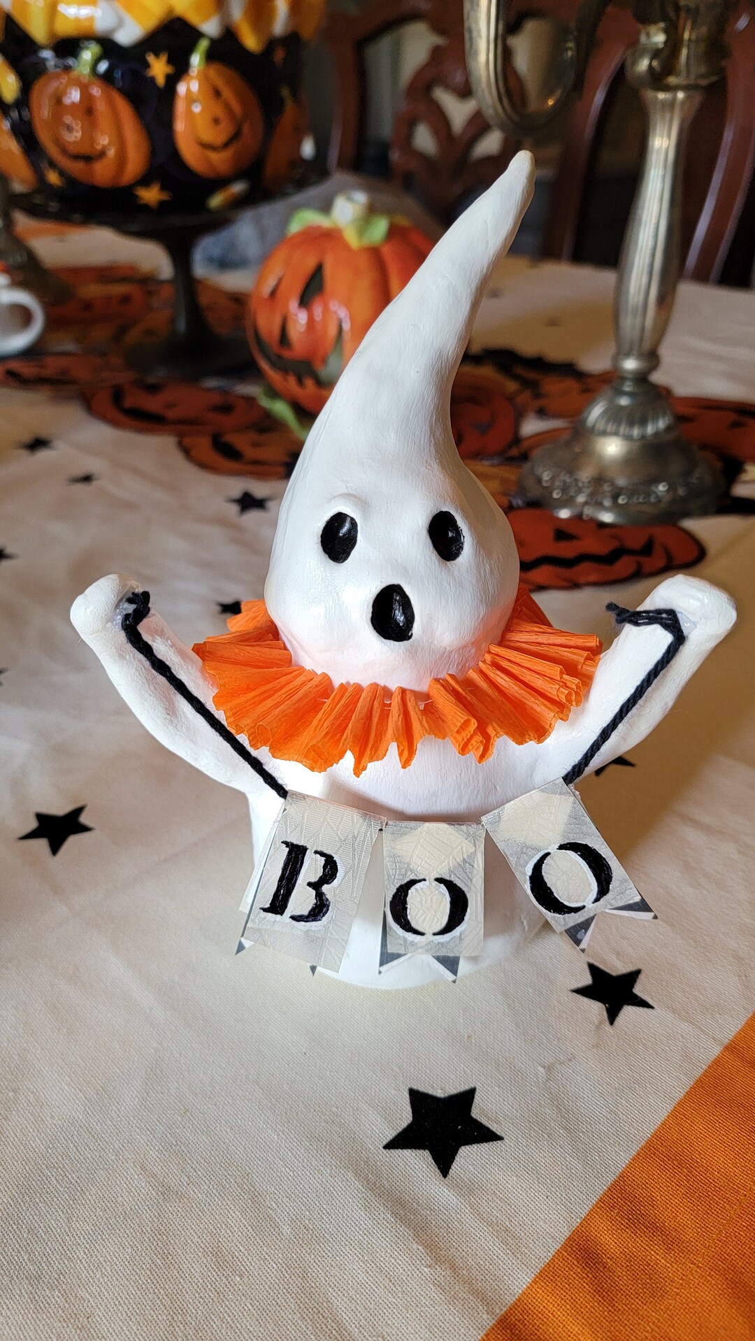 Handmade Vintage Style Halloween Paper Mache Ghost BOO Ghost Etsy