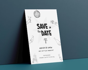 Modern Wedding Save the Date Template: DIY Printable (Canva Editable)