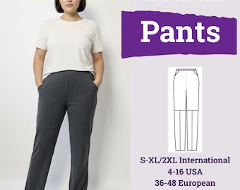 Pants Sewing Pattern | Stretch Pants Sewing Pattern | Women Pants Pattern Sewing PDF | Beginner Pattern | Easy Sewing Pattern Beginner Pants
