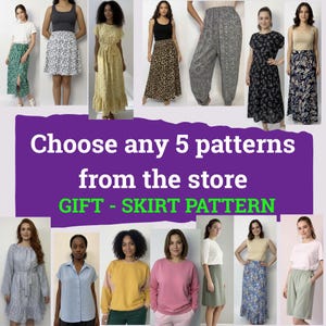 Sewing Patterns Bundle | Choose Any 5 Patterns | Women Sewing Patterns | Beginner Sewing Patterns | Dress Pattern | Skirt Pattern |
