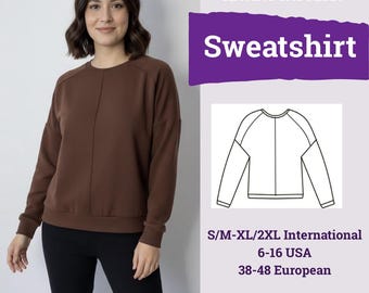 Loose Fit Sweatshirt Pattern | Oversized Sweatshirt Pattern |  Women Sewing Pattern | Sweatshirt Pattern | Loungewear Pattern |