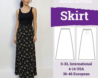 Naaipatroon lange rok pdf | Naaipatronen rok | Naaipatroon dames | Naaipatroon maxi-rok | A-lijn rokpatroon |