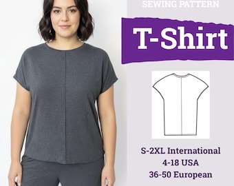 T-Shirt Women's Sewing Pattern | T-shirt Oversized pattern | T-Shirt Sewing Pattern PDF | Loose Fit T-Shirt Sewing Pattern | T-Shirt Pattern