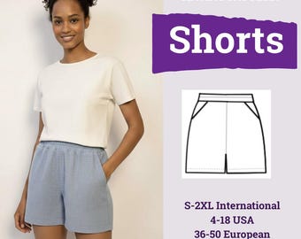 Women Shorts Pattern | Shorts Sewing Pattern | Comfy Shorts with Pockets Pattern | Beginner Shorts Pattern | Sewing Pattern |