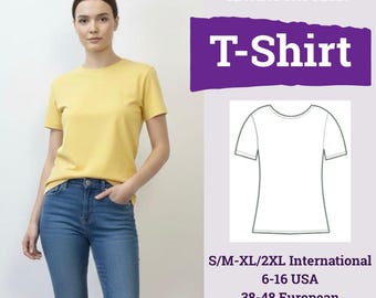 T-Shirt Women's Sewing Pattern | T-Shirt Sewing Pattern PDF | Basic T-shirt sewing pattern | Easy T-Shirt Women's Sewing | T-Shirt Sewing |