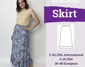 Long Skirt Sewing Pattern | Maxi Skirt Pattern | Summer Skirt Sewing pattern | Ruffle  Skirt Sewing | Women Skirt Pattern | Skirt pattern