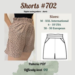 Summer Shorts Sewing Pattern PDF | Women Shorts Pattern  | Comfy Shorts with Pockets | Beginner Shorts Pattern | Elastic Waistband Shorts |