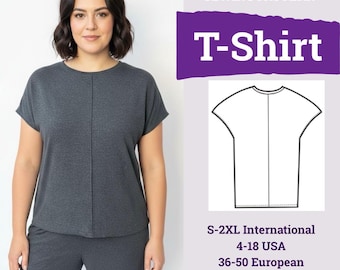 T-Shirt Women's Sewing Pattern | T-shirt Oversized pattern | T-Shirt Sewing Pattern PDF | Loose Fit T-Shirt Sewing Pattern | T-Shirt Pattern