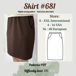 Skirt pattern | Women&#39;s skirt pattern | Simple skirt pattern | Simple mini skirt pattern | Mini Skirt Sewing Pattern PDF |