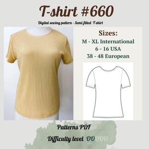 T-shirt naaipatroon dames | T-shirt naaipatroon pdf | Naaipatroon basis T-shirt | Easy T-shirt dames naaien |