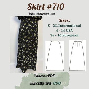 Long Skirt Sewing Pattern PDF | Sewing Patterns Skirt | Women Sewing Pattern | Maxi Skirt Sewing Pattern | Long flared skirt style |