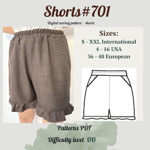 Summer Shorts Sewing Pattern | Women Shorts Pattern | Beginner Shorts | High Waist Wide Leg Shorts | Ruffled Shorts | Digital Download |