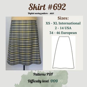 Cone Skirt Sewing Pattern PDF | Midi Length  | Digital Download | Skirt Pattern | Beginner Skirt Pattern | Women Sewing Pattern |
