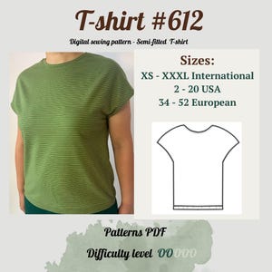 T-shirt naaipatroon pdf | T-shirt naaipatroon dames | Naaipatroon basis T-shirt | Oversized T-shirt |