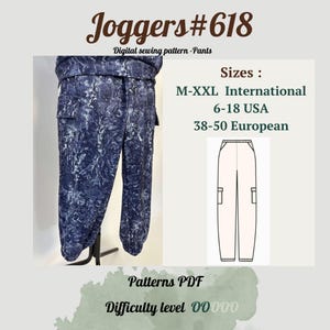 Joggers Sewing Pattern PDF |  Loungewear Pants Pattern | Joggers Sewing Pattern| Women&#39;s Sweatpants Pattern | Easy Jogger Sewing Pattern |