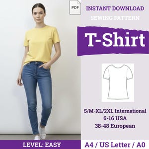 T-Shirt Women's Sewing Pattern | T-Shirt Sewing Pattern PDF | Basic T-shirt sewing pattern | Easy T-Shirt Women's Sewing | T-Shirt Sewing |