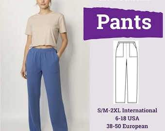 Pants Sewing Pattern | Women’s Sweatpants Pattern | Elastic Waist Pants | Sewing Patterns Women | Women’s Loungewear Pattern | Pdf Pattern