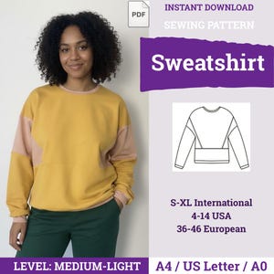 Patron de couture pour sweatshirt coupe ample | Motif sweatshirt | Patron de couture femme | Patron de couture pour sweat-shirt oversize | Couture de sweatshirt |
