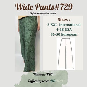 Wide-Leg Pants Sewing Pattern PDF | Loose Pants Sewing Pattern | Pants Pattern Beginner | Comfy Pants Sewing Pattern | Summer Pants Pattern|