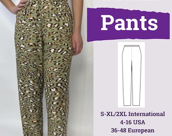 Pants Sewing Pattern | Sewing Pattern Semi-loose Pants no pockets| Pants Pattern Beginner | Comfy Pants Sewing Pattern| Summer Pants Pattern