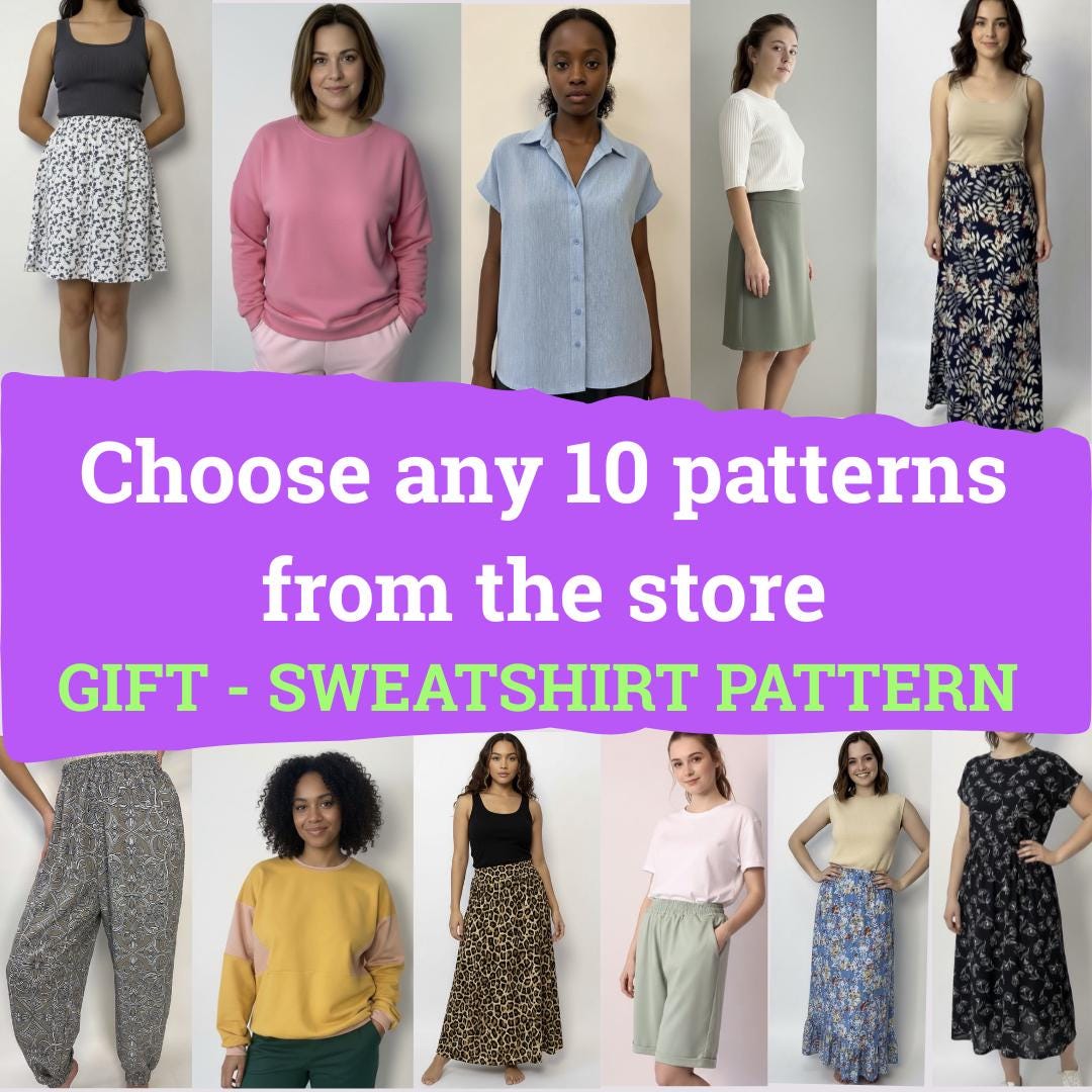 Choose Any 10 Patterns | Sewing Patterns Bundle | Women Sewing Patterns ...