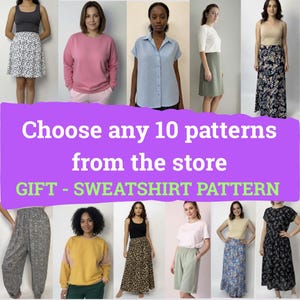 Choose Any 10 Patterns | Sewing Patterns Bundle | Women Sewing Patterns | Beginner Sewing Patterns | Dress Pattern | Skirt Pattern |